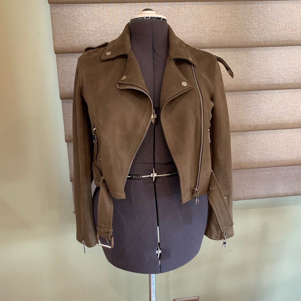 Suede moto jacket